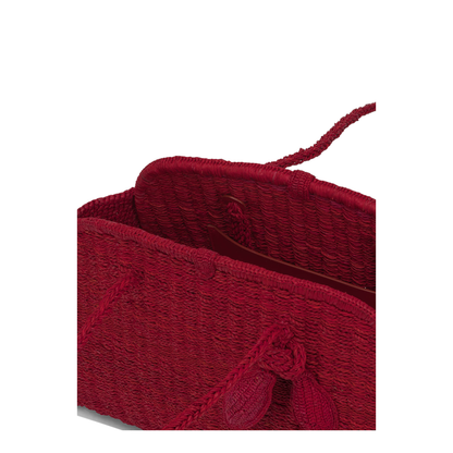 Le Turismo Medium Raffia Tote Bag - Red - Image 5