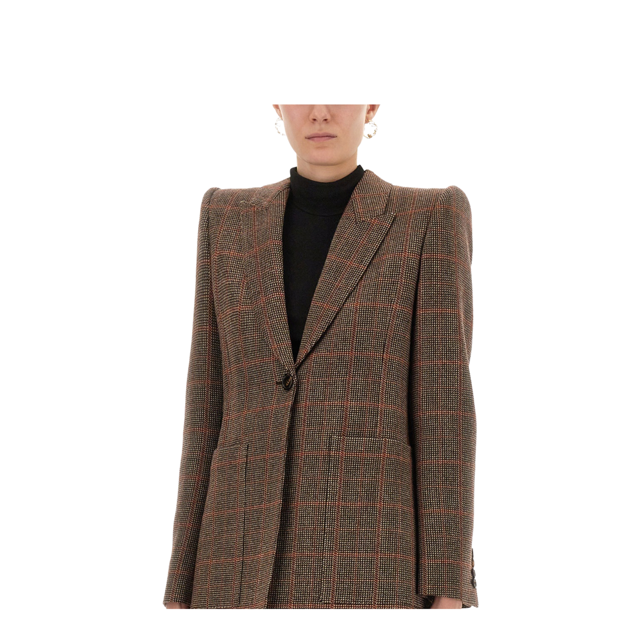 Plaid Wool Tailored Jacket - Image 4