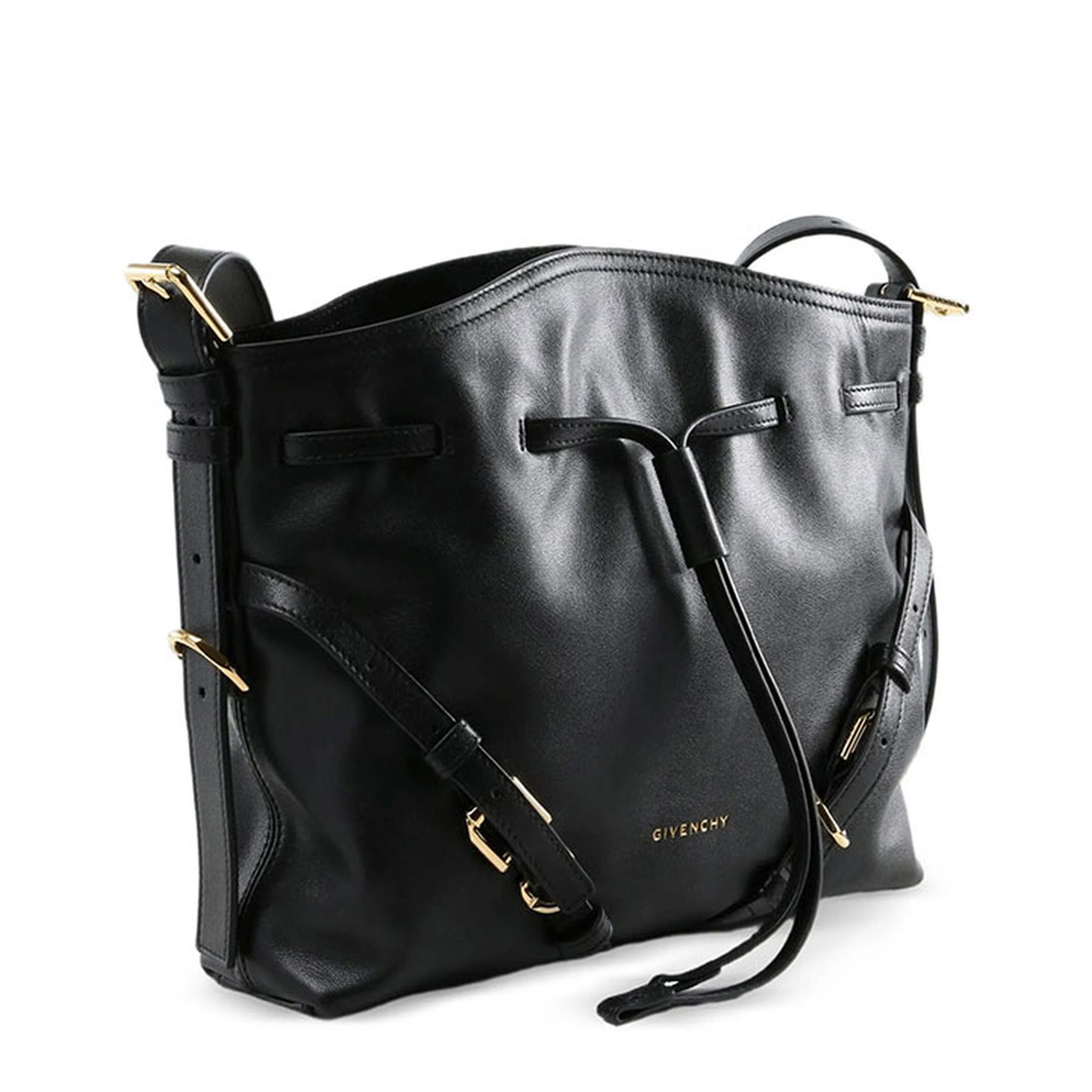 Small Voyou Bucket Bag in Shiny Leather - Image 7
