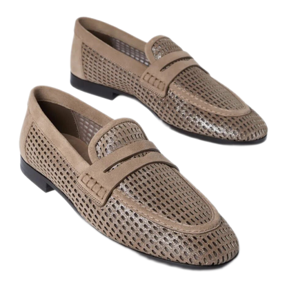 Sparkling Net Leather Loafers - Image 5
