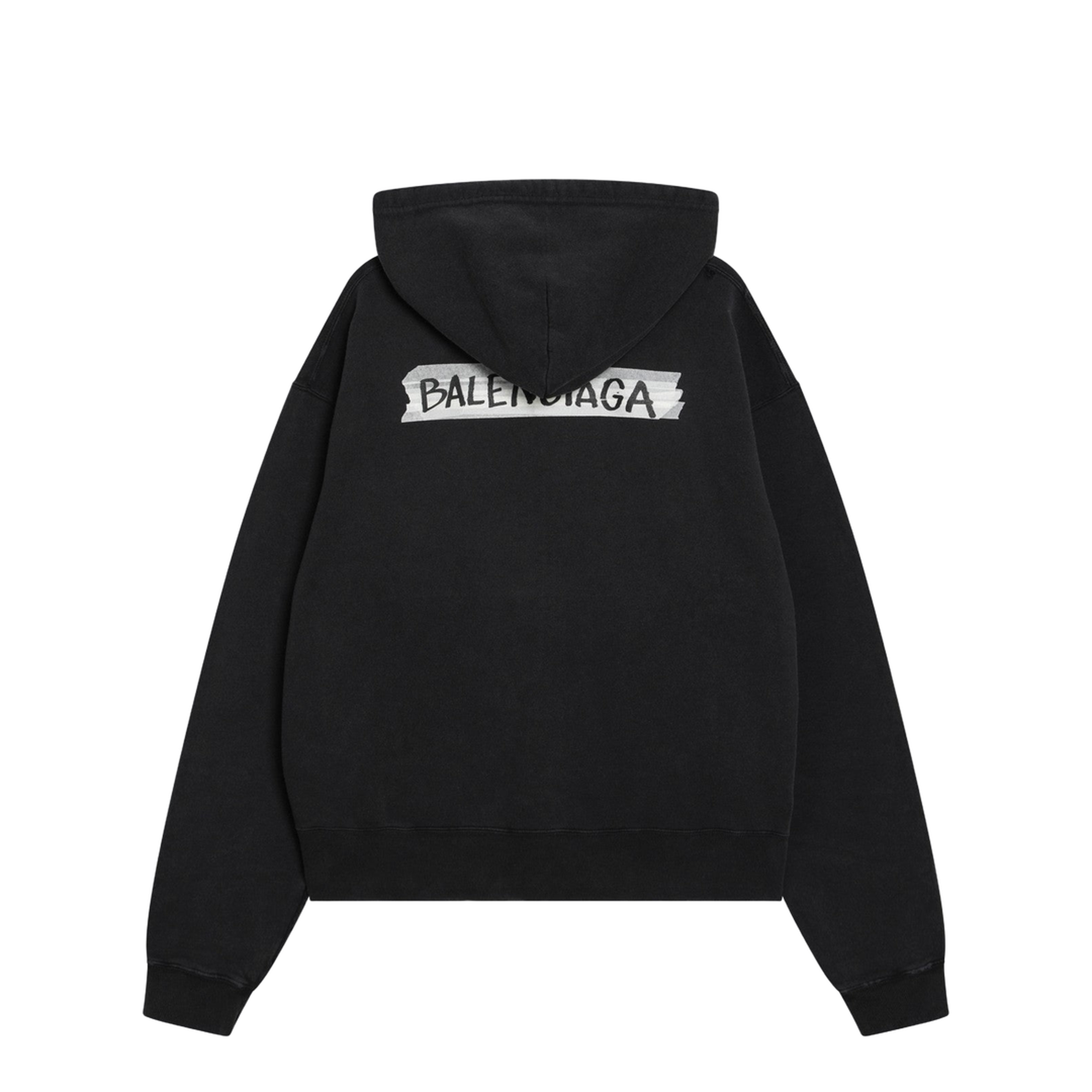 Oversized Masking Tape Zip-Up Sweatshirt - Image 2