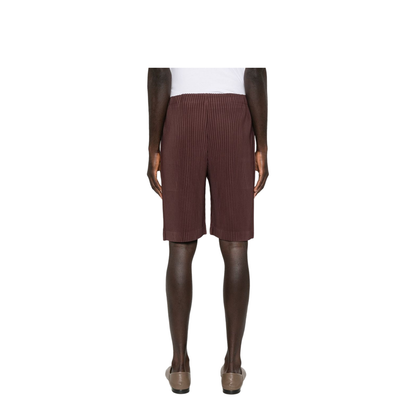 Brown Pleated Design Straight Hem Elasticated Waistband - Image 3