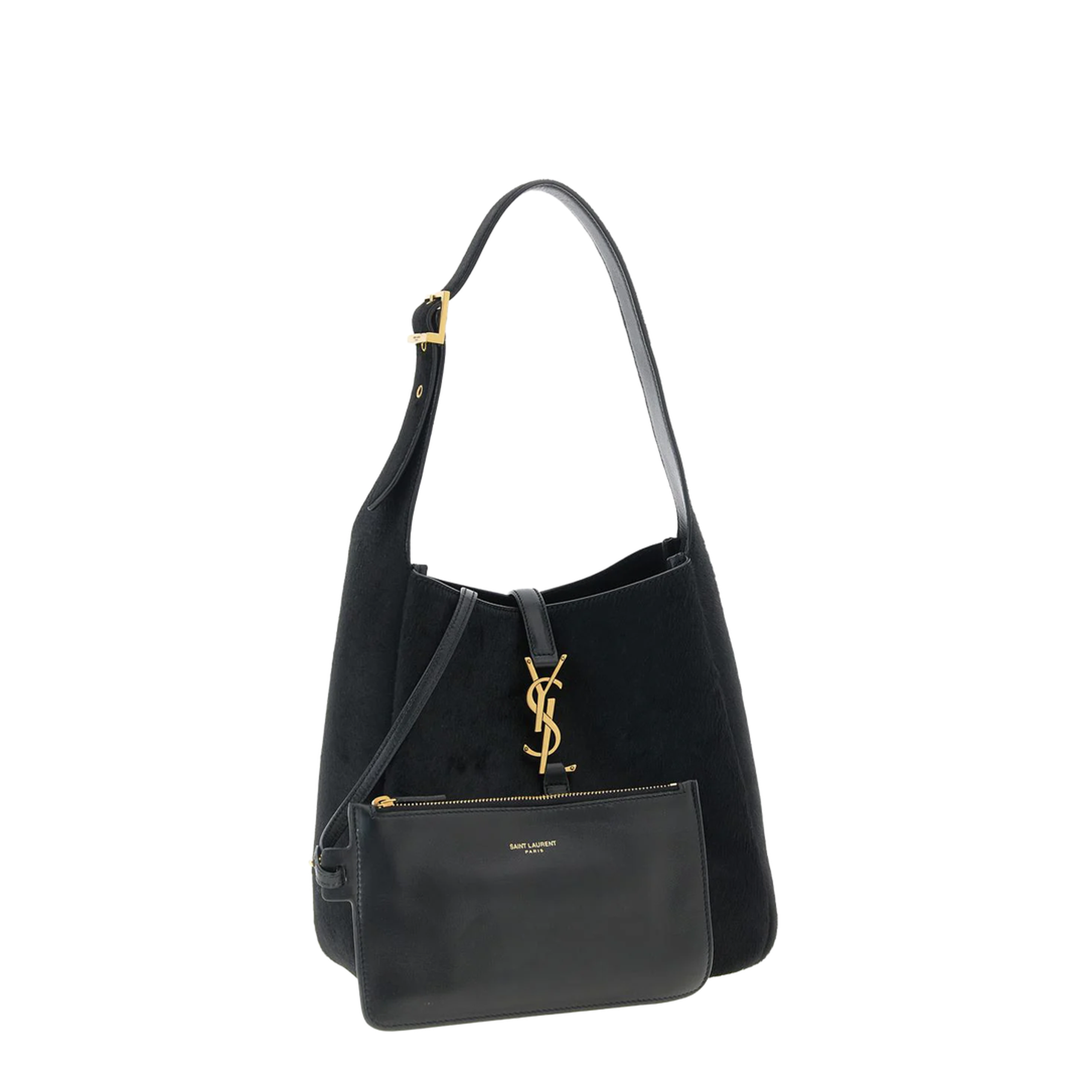 Le 5 À 7 Small Pony-Effect Leather Shoulder Bag - Black - Image 4