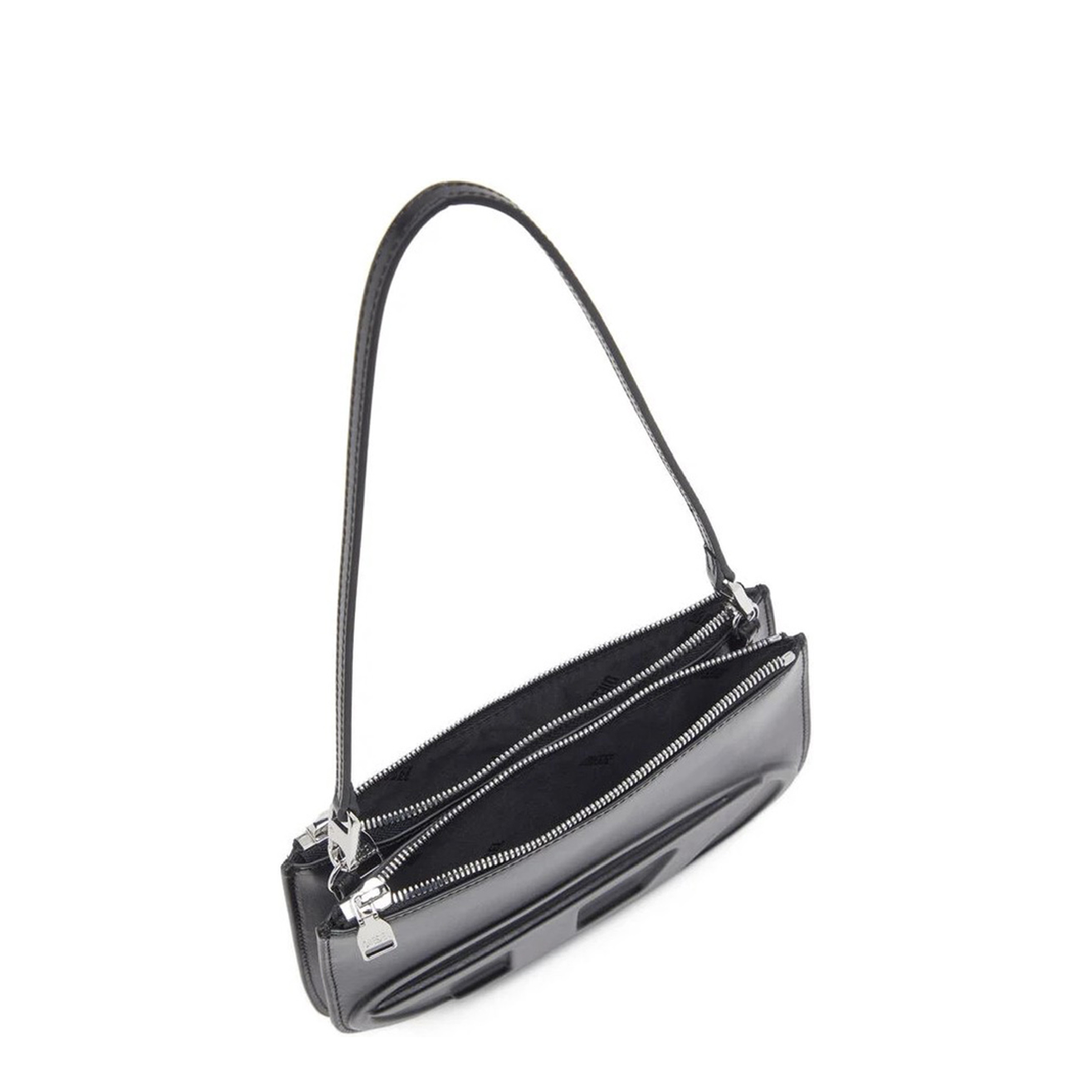 1DR Twin Calf Leather Shoulder Bag - Black - Image 3