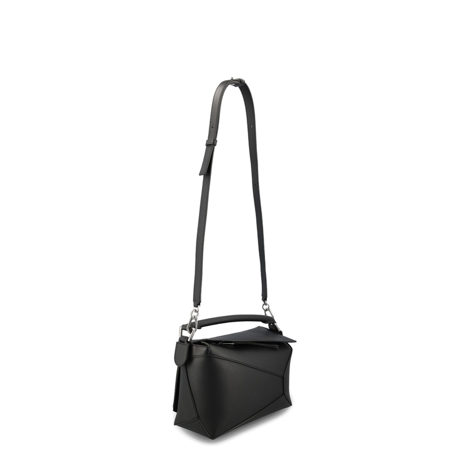 Small Puzzle Edge Bag in Soft Grained Calfskin Black - Image 4