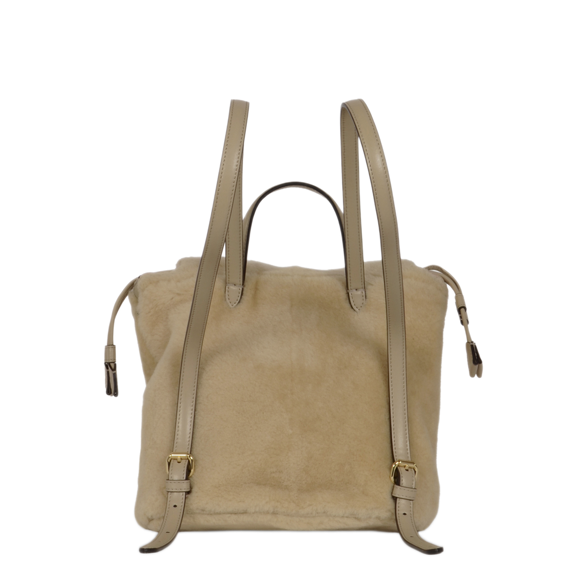 Shearling Backpack - Beige - Image 4