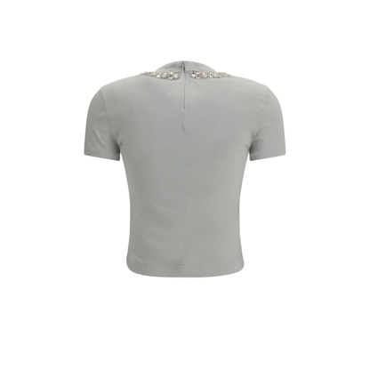 Jersey T-shirt with print and crystals - Image 2