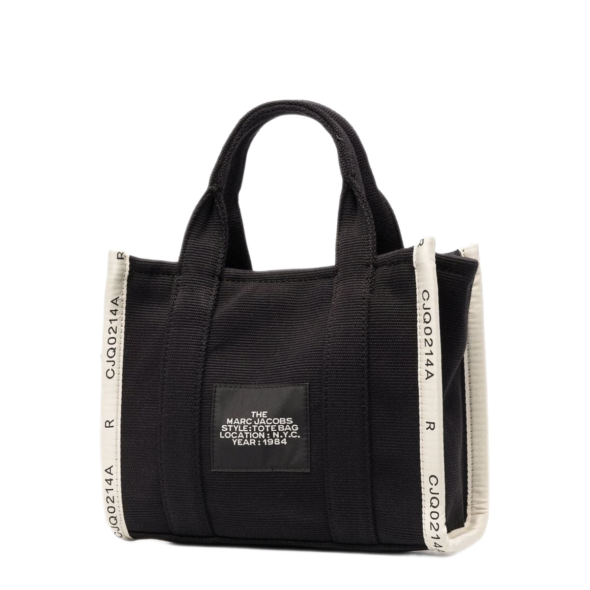 THE Small Woven Jacquard Tote - Black - Image 3