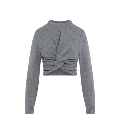Ruched Crewneck Sweater - Image 1