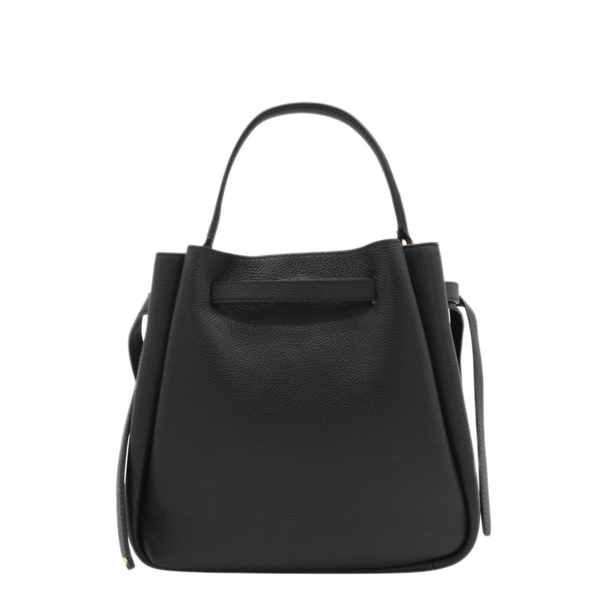 Romy Pebbled Leather Bucket Bag - Black - Image 6