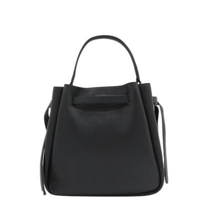 Romy Pebbled Leather Bucket Bag - Black - Image 6