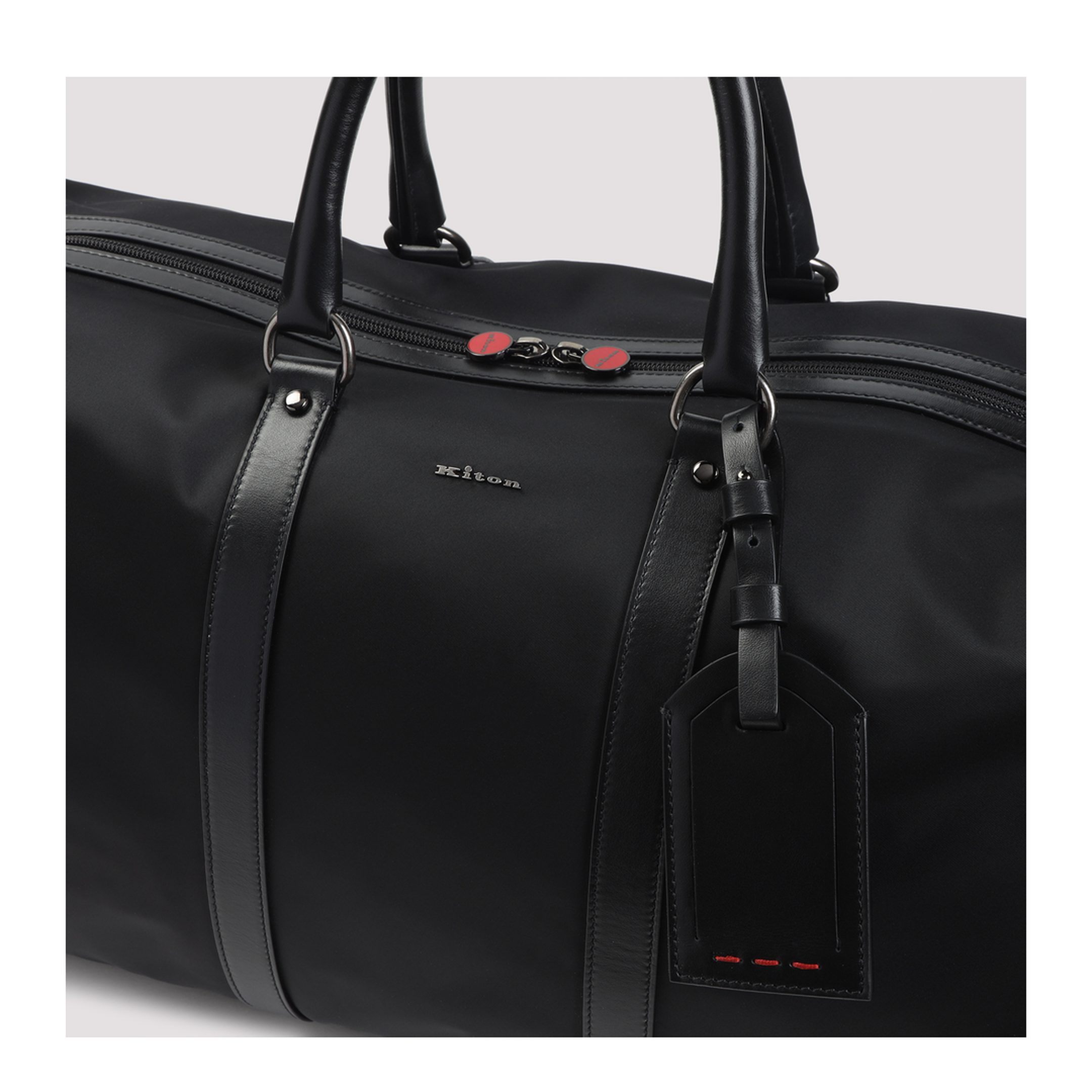 Nylon Bag Leather Black - Image 5