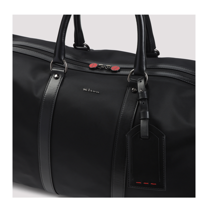 Nylon Bag Leather Black - Image 5