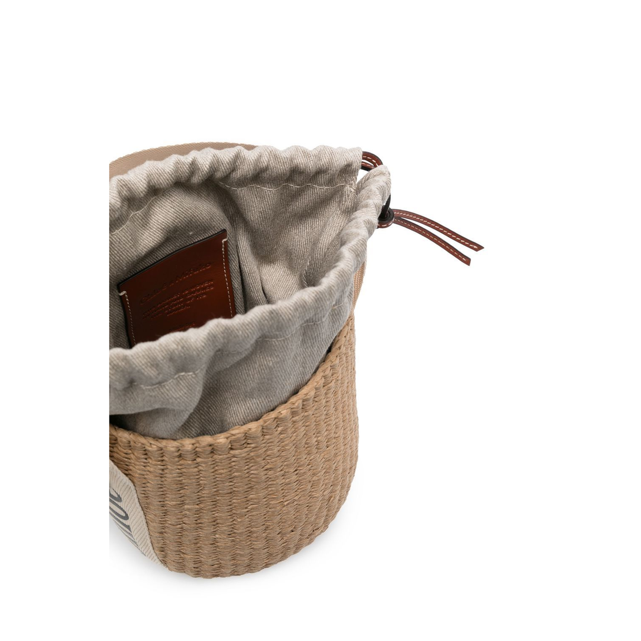 Small Woody Basket in Natural Fibers - Image 2