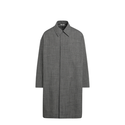 Relaxed Trench Coat In Mouliné Wool - Image 1