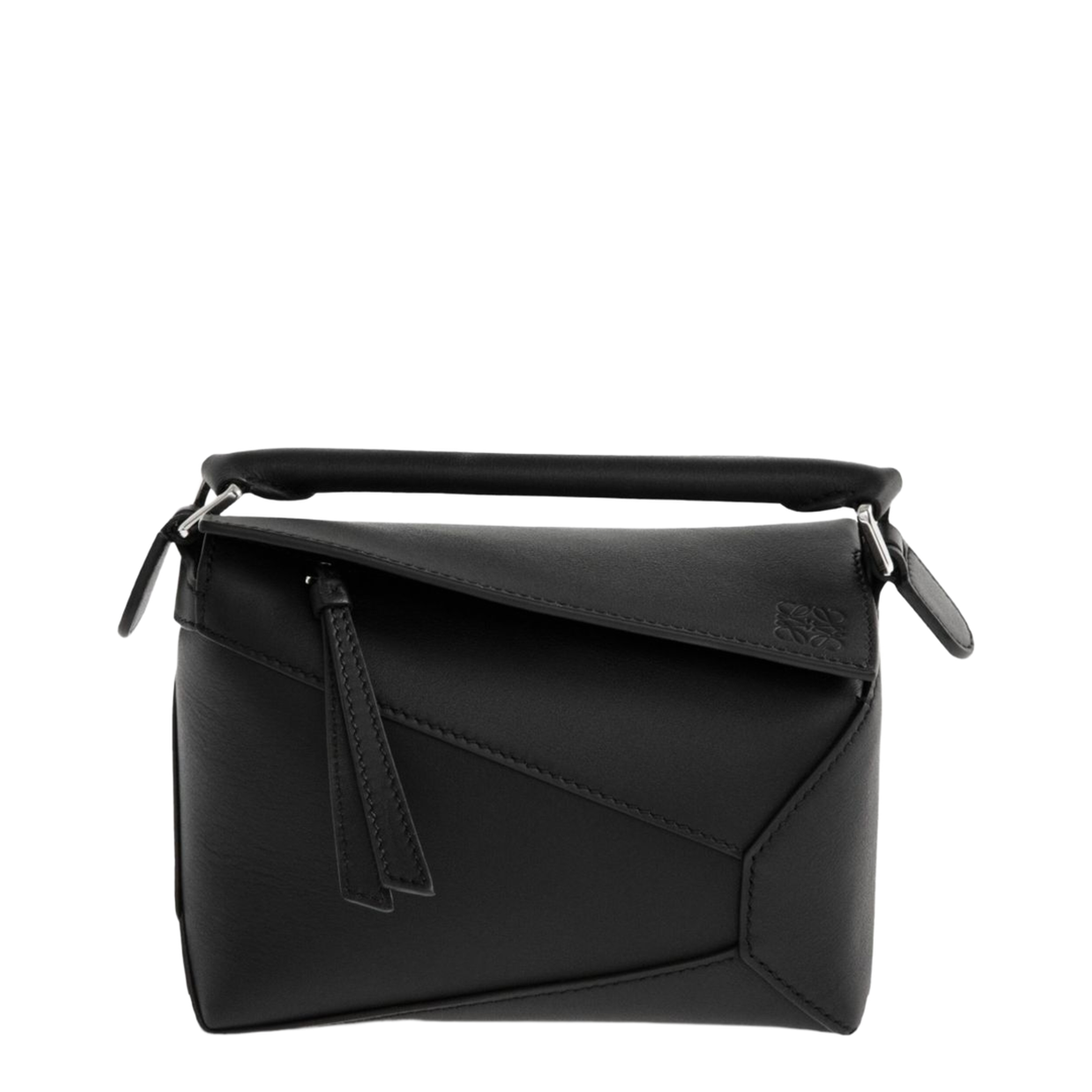 Puzzle Edge Mini Calfskin Top-Handle Bag - Black - Image 1