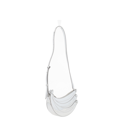 Banana Bag Leather Shoulder Bag - Silver - Image 2
