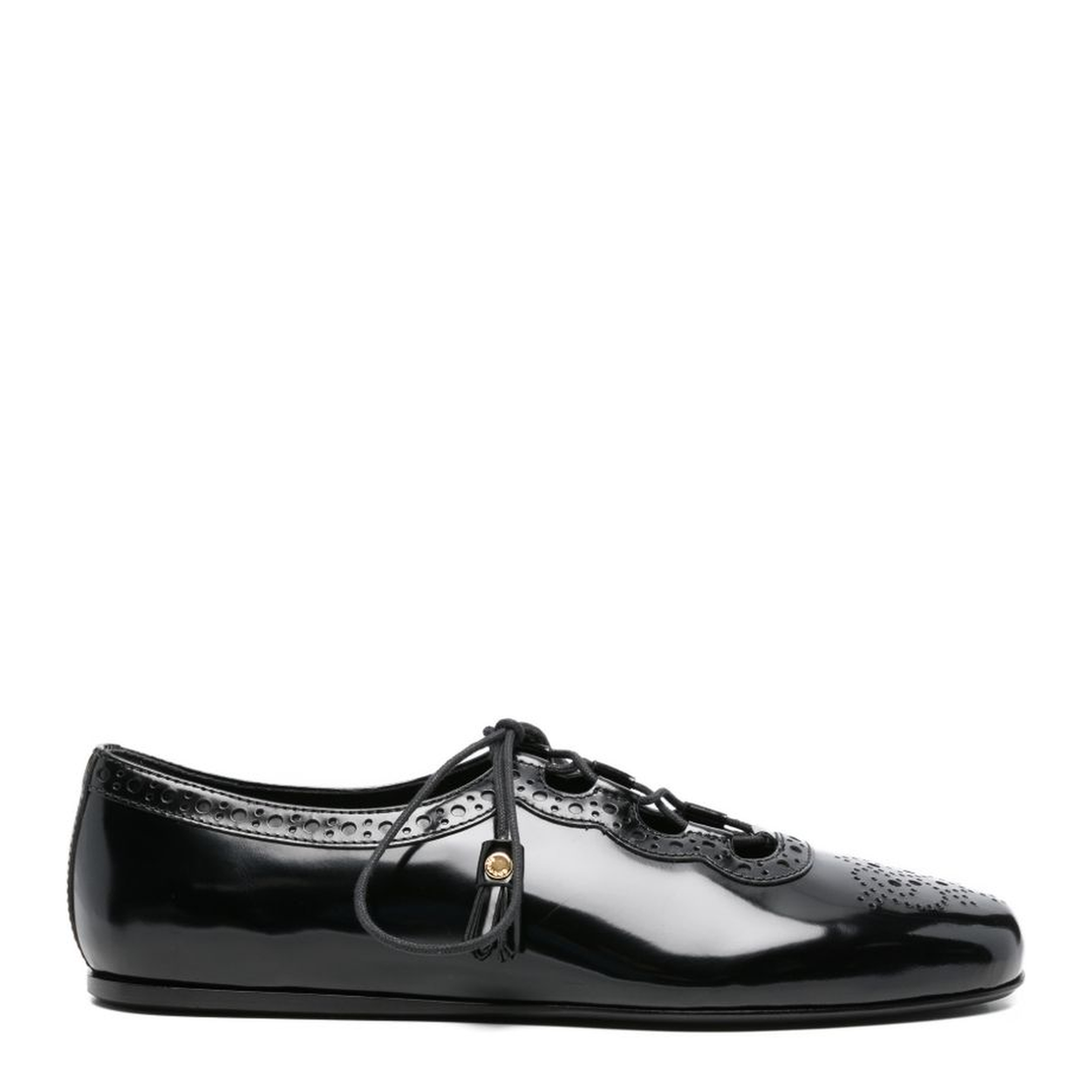 Black Leather Ballet Flats - Image 1