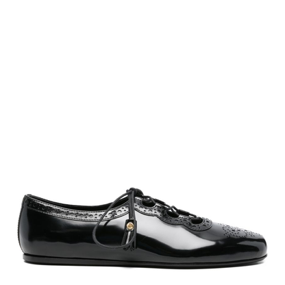 Black Leather Ballet Flats - Image 1