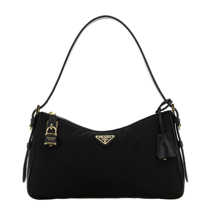 Aimée Large Re-Nylon and Leather Shoulder Bag - Image 1