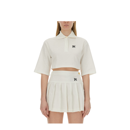 Monogram Cropped Polo Shirt - Image 1