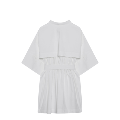 Mini Chemisier Dress in White Poplin - Image 2