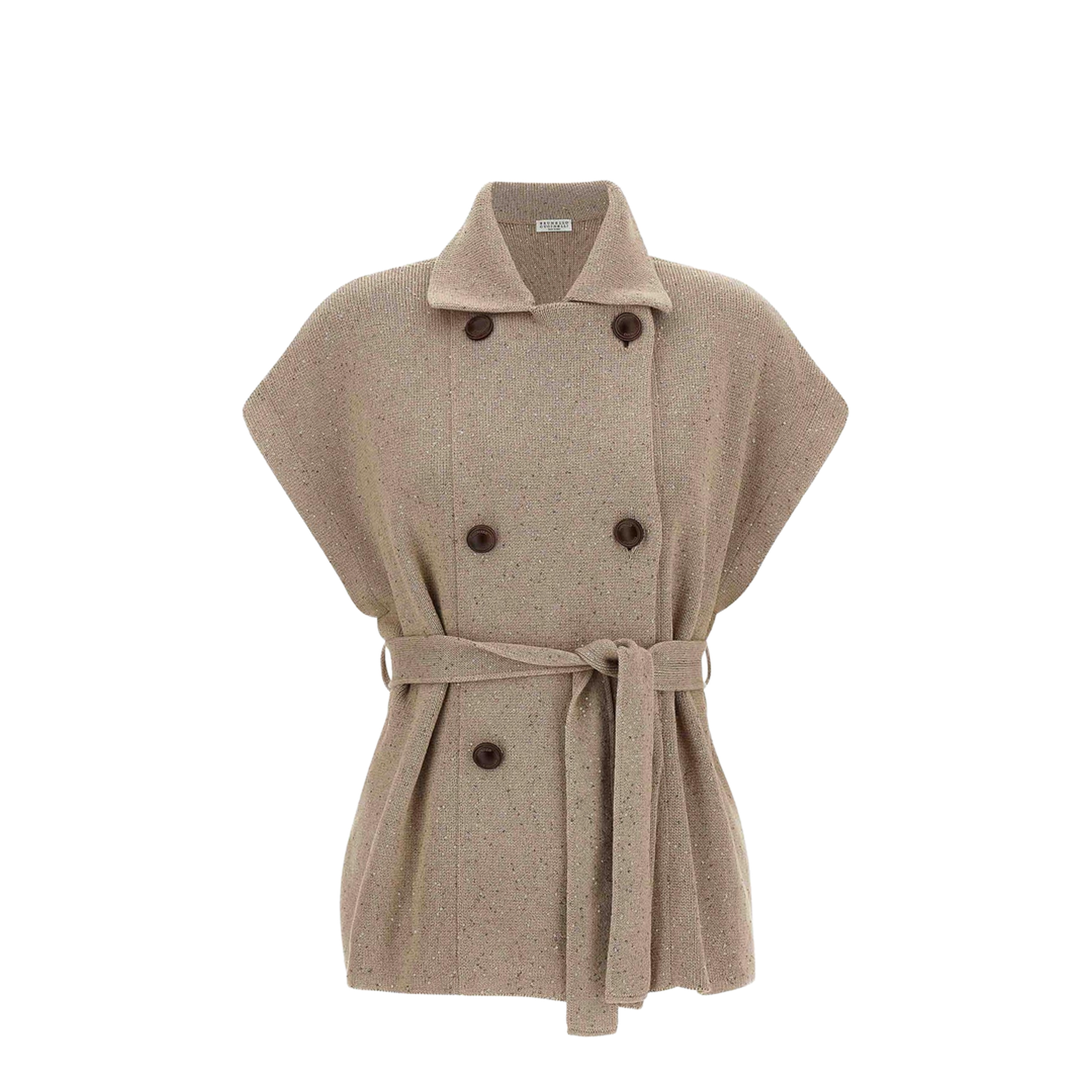 Double-Breasted Cotton Coat - Beige - Image 5