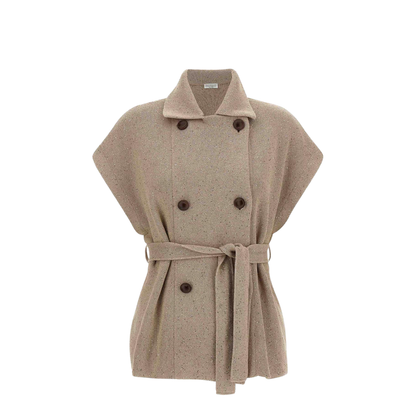 Double-Breasted Cotton Coat - Beige - Image 5