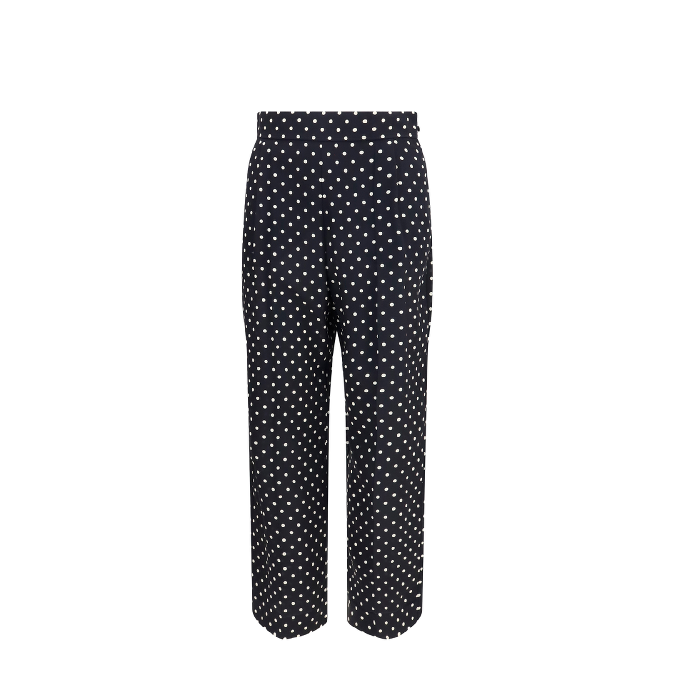 Polka-dot crêpe de chine Pants - Image 1