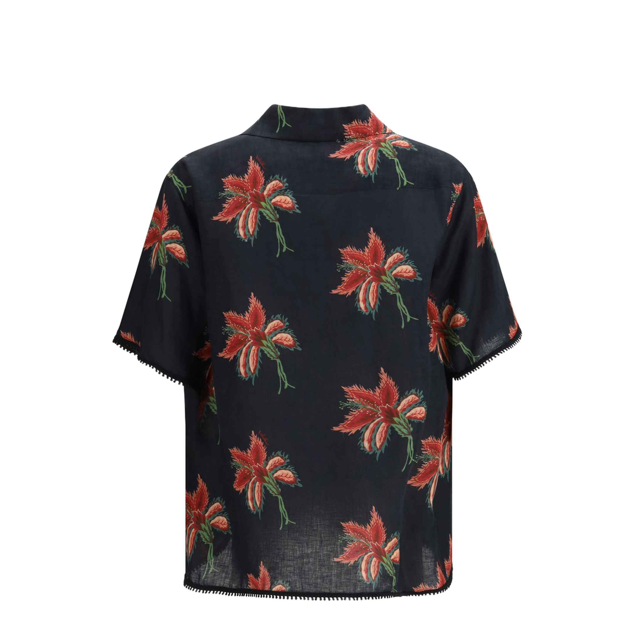 Papier Floral Print Linen Bowling Shirt - Image 2