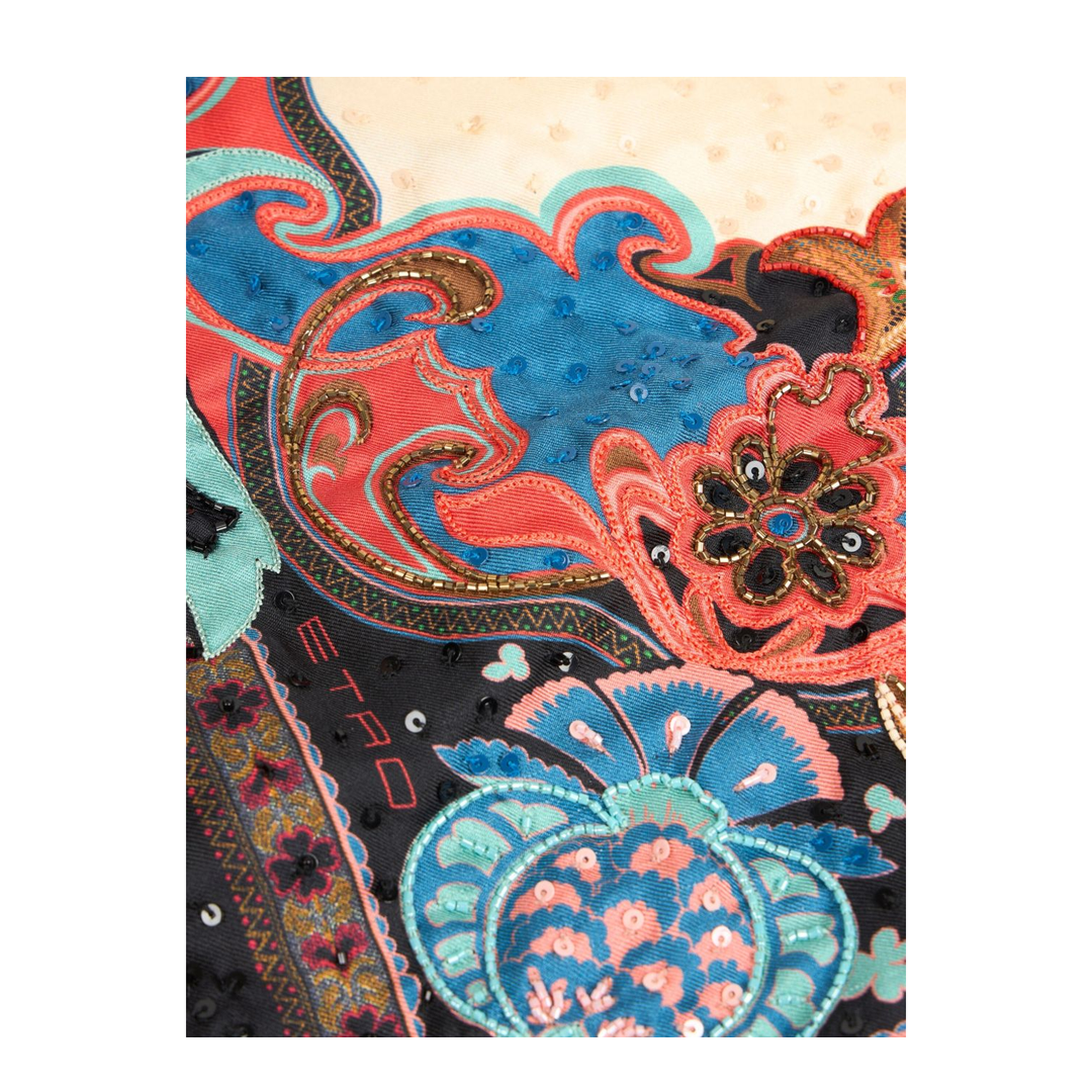 Printed and Embroidered Bandana - Image 3