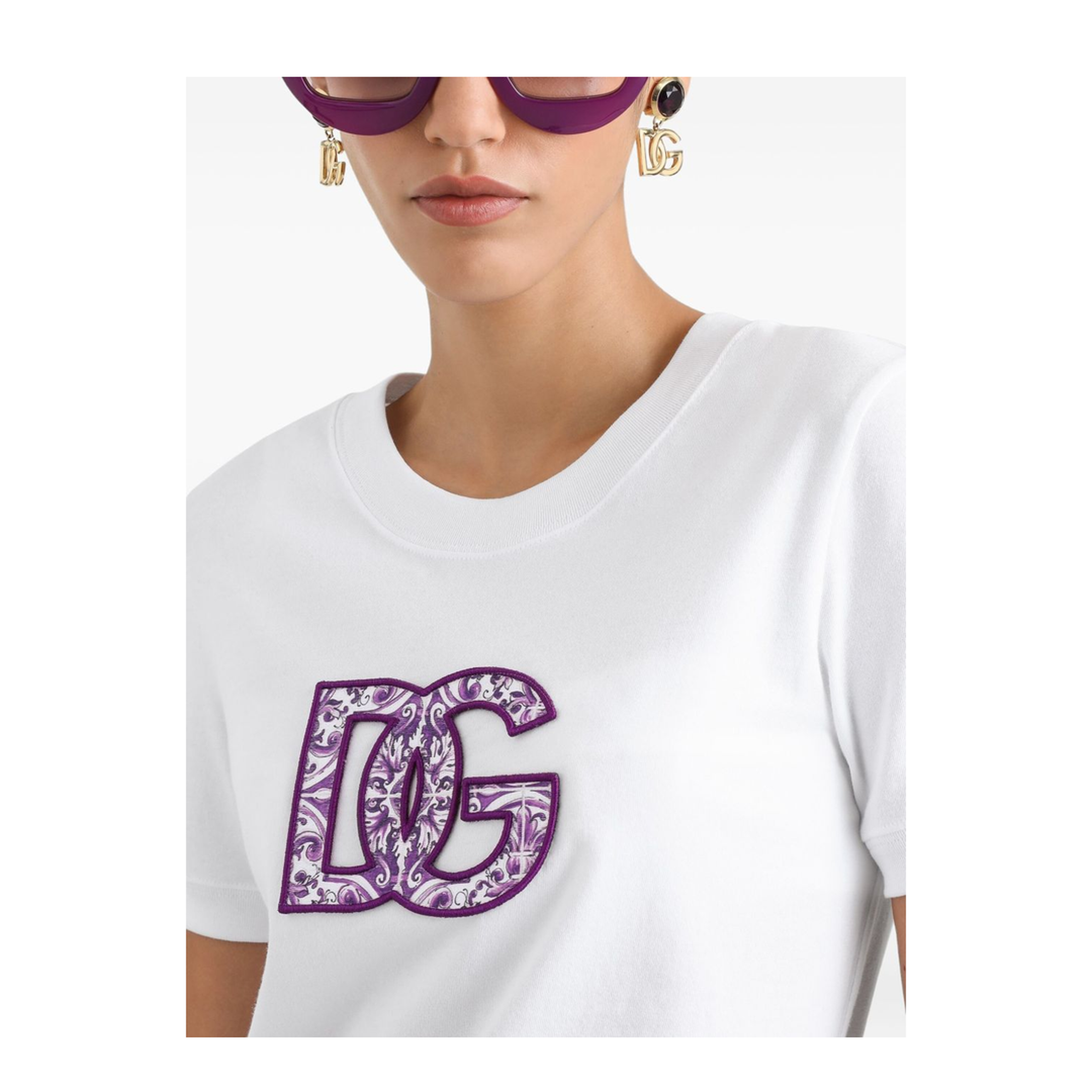 Short-sleeved Cotton T-Shirt in White - Image 3