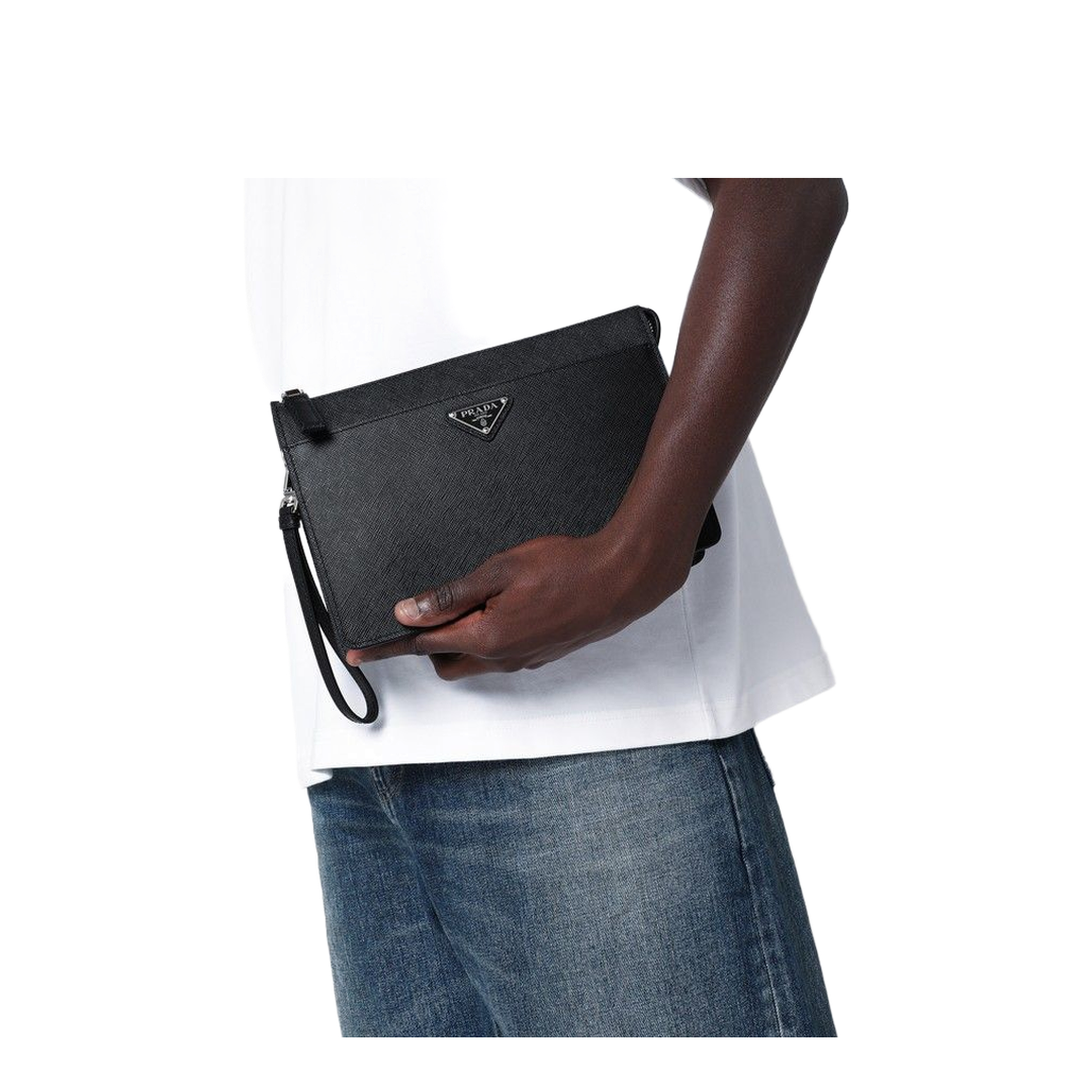 Saffiano One Size Saffiano Leather Pouch - Nero - Image 2