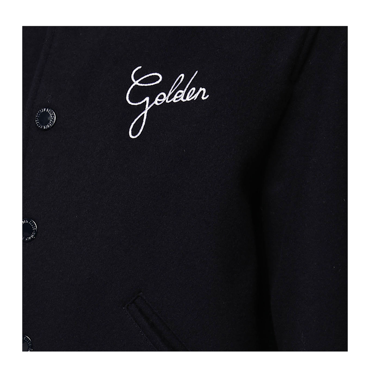 Black Virgin Wool Embroidered-Logo Bomber Jacket - Image 4