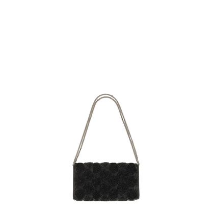 Satin Bag with Crystal Buckle and Rose Detail - Image 3