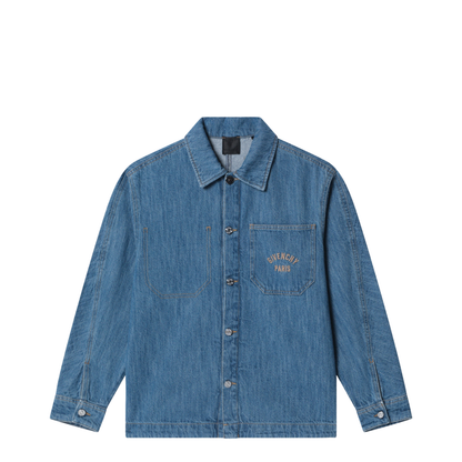 Blue Denim Shirt with Logo Embroidery - Image 1