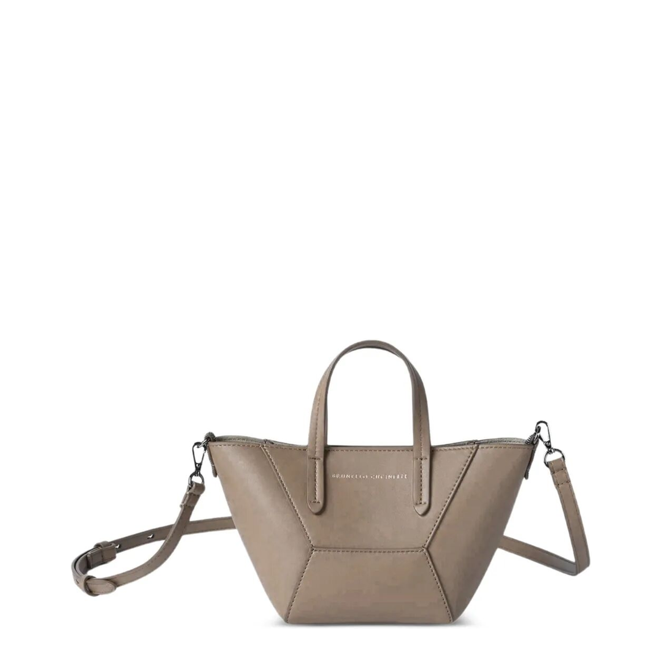 Mini BC Duo Leather Tote Bag - Brown - Image 1