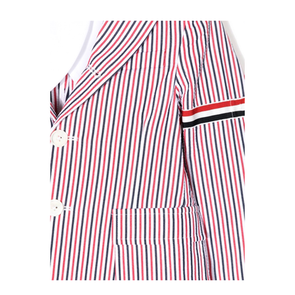 Patch Pocket Sport Coat with RWB Armbands in Seersucker Stripe - Image 3
