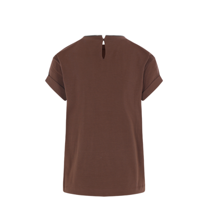 Stretch Cotton Jersey T-Shirt with Precious Faux Layering - Image 2