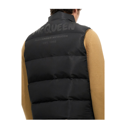 Graffiti Logo Print Down Vest - Image 4