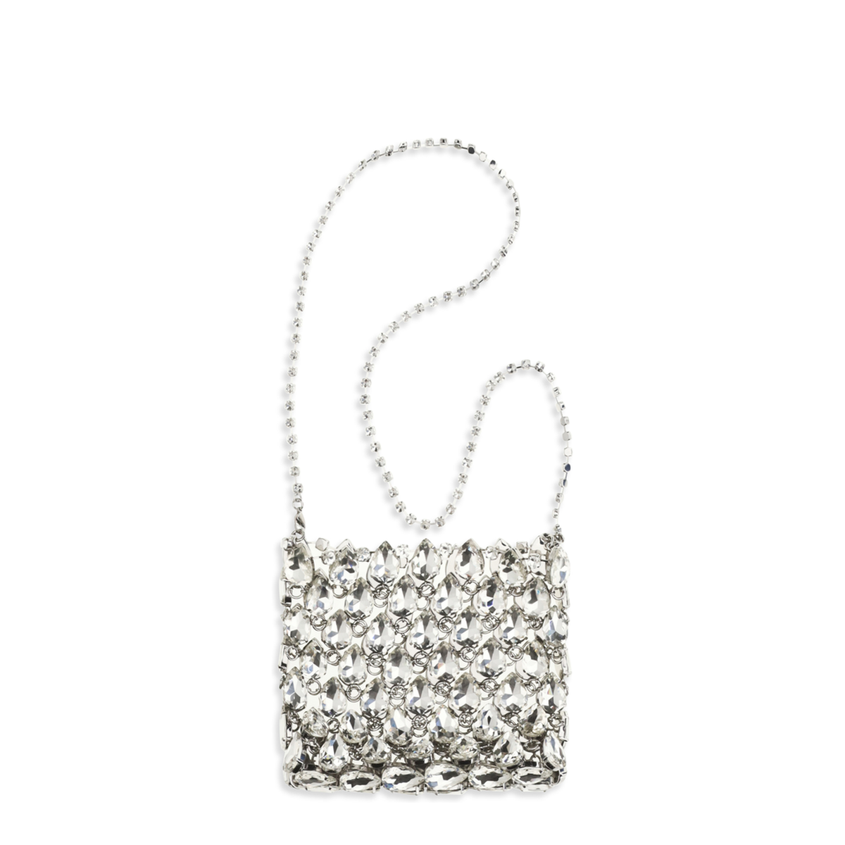 Mini Crystal Chainmail Bag - Silver - Image 1