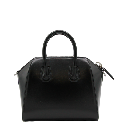 Antigona Mini Leather Shoulder Bag in Black - Image 3