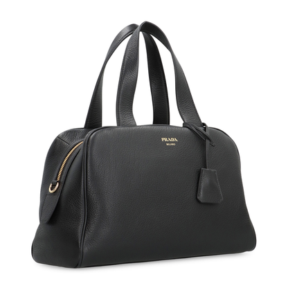 Boston Large Satchel Bag Leather Black - Image 3