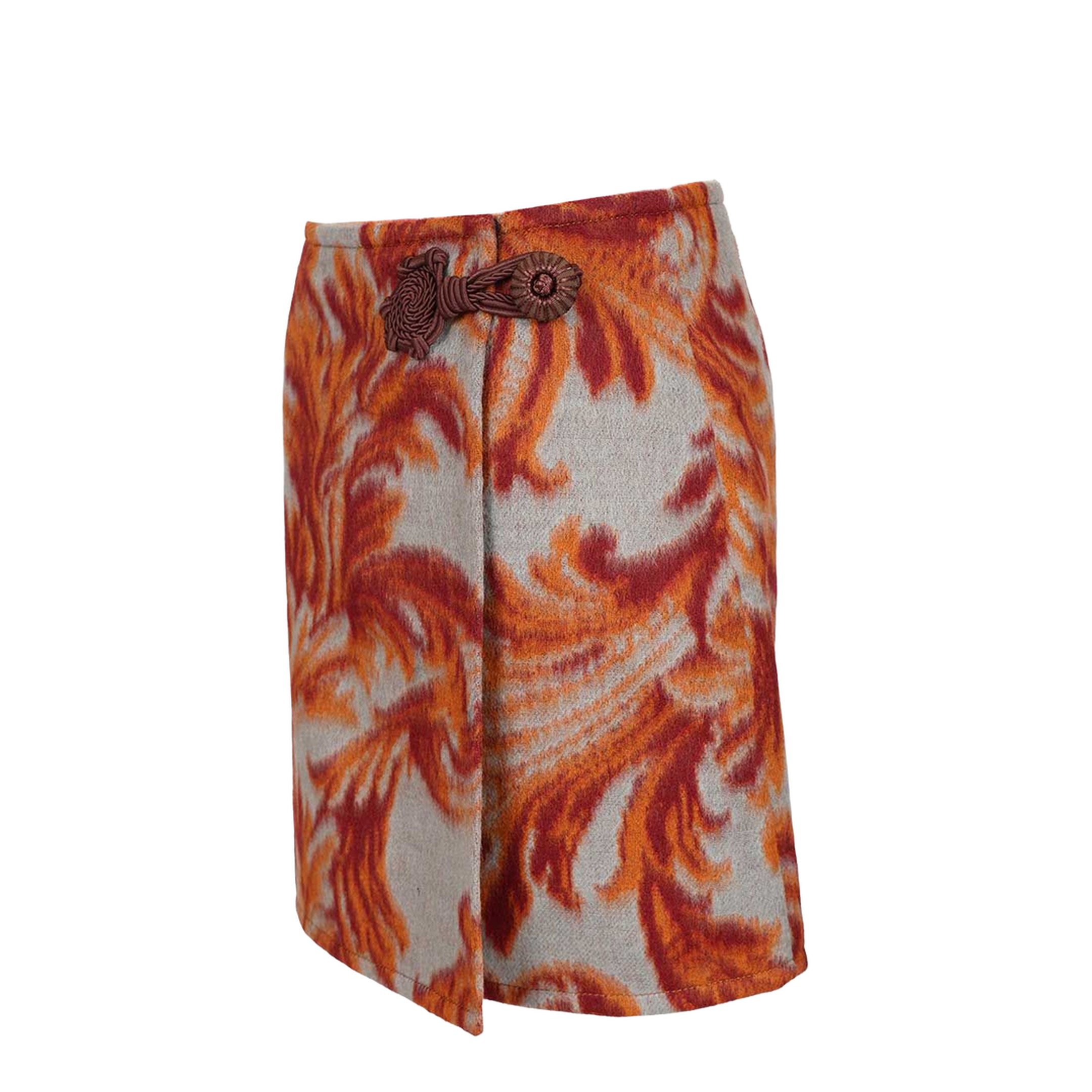 Wool-Blend Mini Skirt with Leafy Motif - Image 3