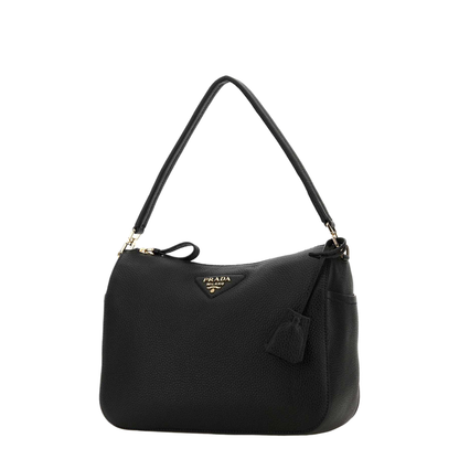Medium Calf Leather Shoulder Bag - Black - Image 2