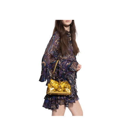 Small Leather Vela Bag with Laminated Sequins - Image 2