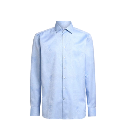Cotton Jacquard Shirt with Gecko Motif - Image 1
