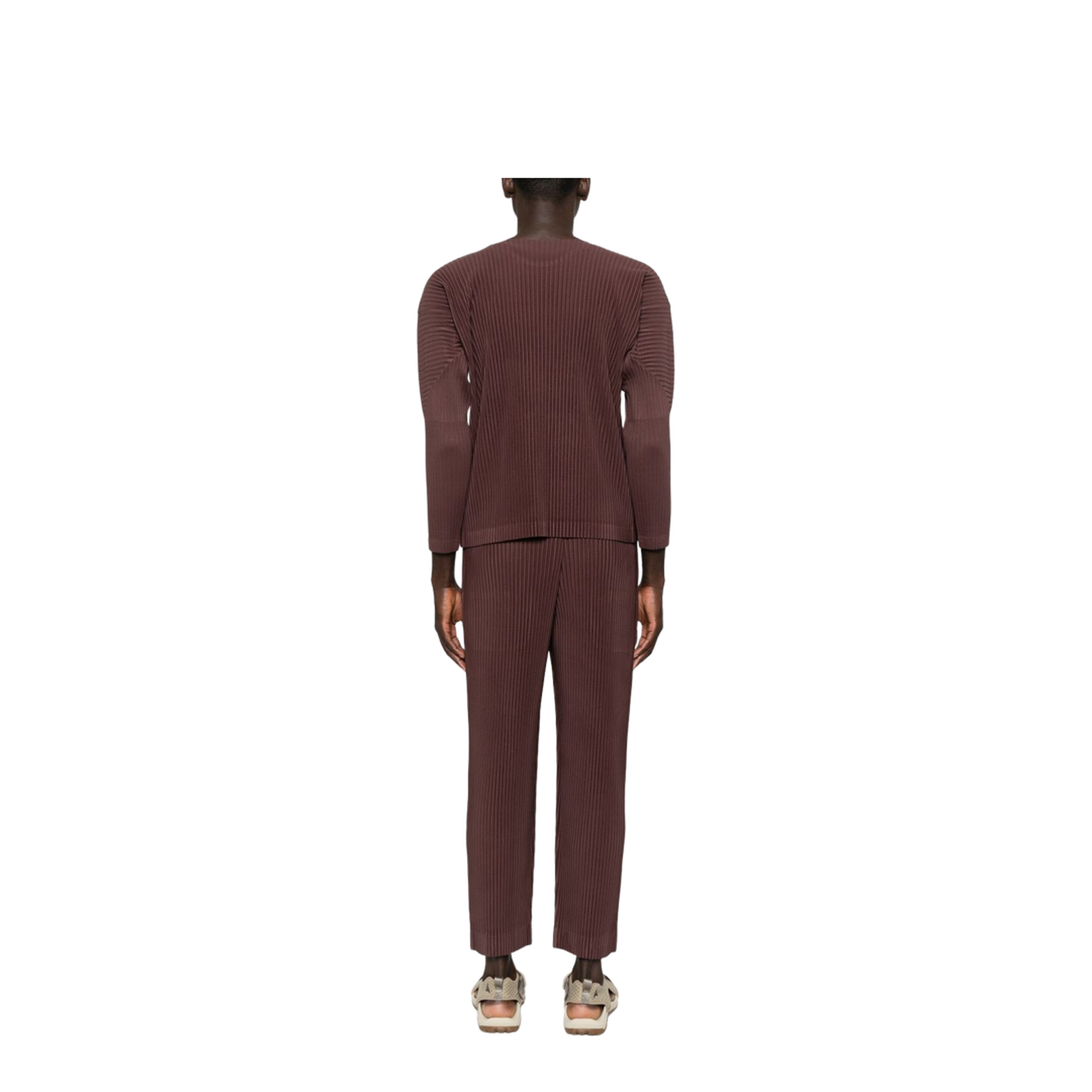 Pleated Texture Long Sleeve Crew Neck - Image 4