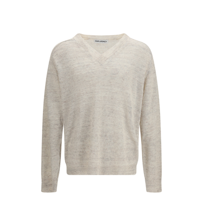 Rue V-Neck Soft Cyclone Linen Sweater - Image 1