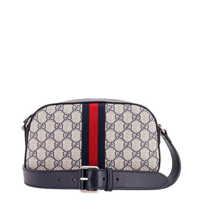 Ophidia Small Canvas Crossbody Bag - Gray - Image 2